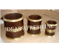 Wooden Planters with Brass Work